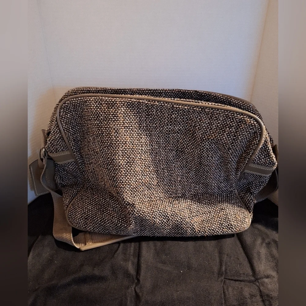 Jordache Textured Brown and Tan Messenger Bag